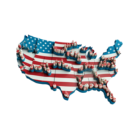 garland of usa ai generated png