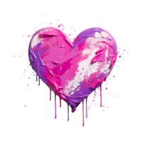 pink heart with painted shade png