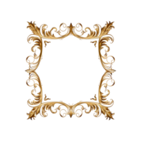 golden antique frame photo ai generated png