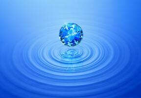 blue diamonds on rippled water with reflection photo