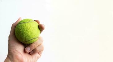 Hand holding a tennis ball, after some edits. photo