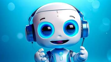 robot in the call center, communication with artificial intelligence,, made with Generative AI photo