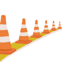 Traffic cones on the road png