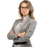 Business woman in glasses isolated png