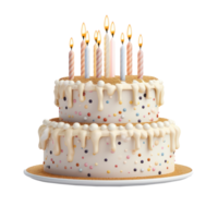 cumpleaños pastel con velas aislado png