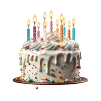 Birthday Cake with candles isolated png