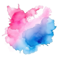 bleu rose aquarelle tache isolé png