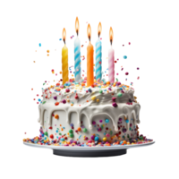 Birthday Cake with candles isolated png