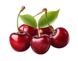 Red cherries isolated png