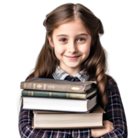 School girl with books png
