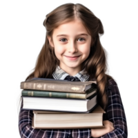 menina da escola com livros png