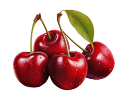 Red cherries isolated png