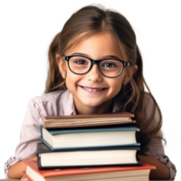 School girl with books png