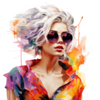 Fashion watercolor girl isolated png