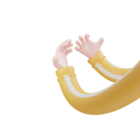 Cartoon 3d illustration of praying hands png