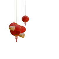 Chinese Lantern Gold Red realistic 3d illustration png