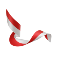 indonesian flag ribbon waving flag realistic 3d illustration png