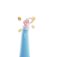 hand giving dollar coin money illustration 3d png