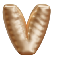 3d representación de un realista alfabeto helio globo fuente png