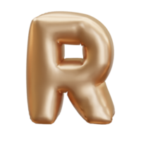 3d rendering of a realistic alphabet helium balloon font png