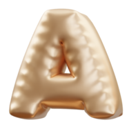 3d representación de un realista alfabeto helio globo fuente png