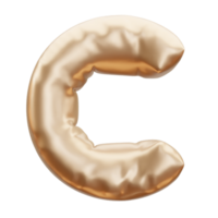 3d representación de un realista alfabeto helio globo fuente png
