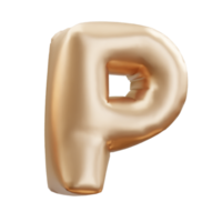 Gold Brief Alphabet Ballon, Gold Ballon Brief p. 3d Rendern png