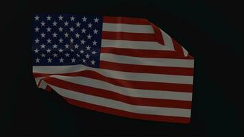 USA Flag 4th of July with Scattered Stars with copy space on dark blue background, 3d rendering photo