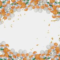 Indian Independence Day 15 August illustration with frame and balloon decoration . Copy Space. 3D rendering photo