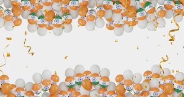 Indian Independence Day 15 August illustration with frame and balloon decoration . Copy Space. 3D rendering photo