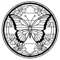 Stained Glass Butterfly Coloring Page photo