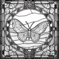 Stained Glass Butterfly Coloring Page photo