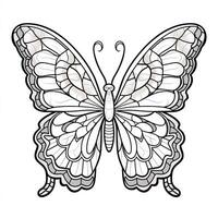 Stained Glass Butterfly Coloring Page photo