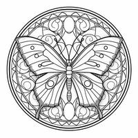 Stained Glass Butterfly Coloring Page photo