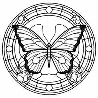 Stained Glass Butterfly Coloring Page photo