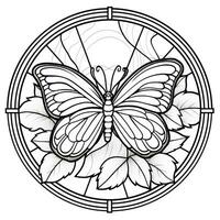 Stained Glass Butterfly Coloring Page photo