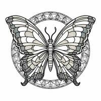 Stained Glass Butterfly Coloring Page photo