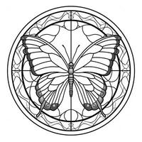 Stained Glass Butterfly Coloring Page photo