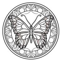 Stained Glass Butterfly Coloring Page photo