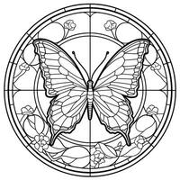 Stained Glass Butterfly Coloring Page photo