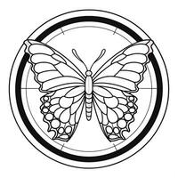 Stained Glass Butterfly Coloring Page photo