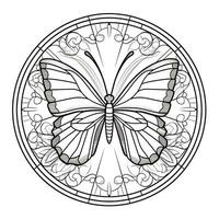 Stained Glass Butterfly Coloring Page photo