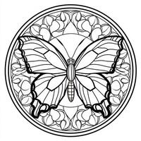 Stained Glass Butterfly Coloring Page photo