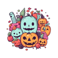 halloween element tekening icoon reeks generatief ai. png