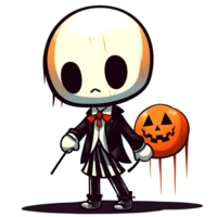 halloween cute cartoon character style generative AI. png
