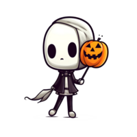 Halloween carino cartone animato personaggio stile generativo ai. png