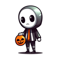 Halloween carino cartone animato personaggio stile generativo ai. png