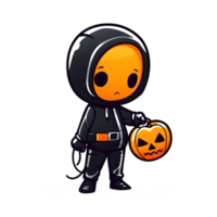 Halloween carino cartone animato personaggio stile generativo ai. png