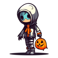 Halloween carino cartone animato personaggio stile generativo ai. png