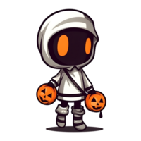 Halloween carino cartone animato personaggio stile generativo ai. png